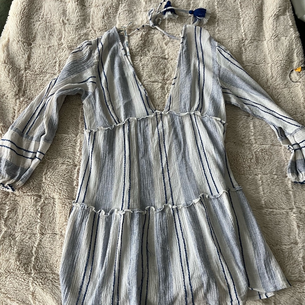 Striped V-Neck Dress